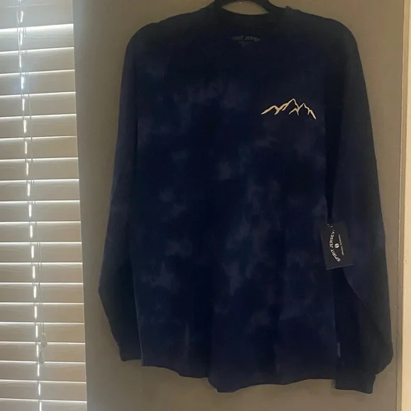 Women's Navy Sweatshirt with Mountain Design - Picture 1 of 4